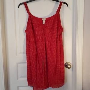 Red polka dot tank top